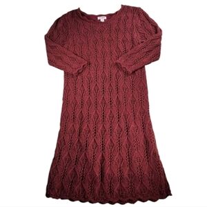Cat & Jack Maroon Knit Dress Kid's Size L 10/12